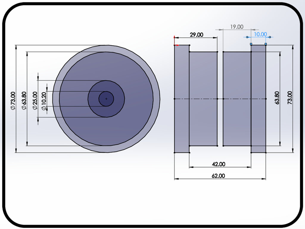 VW mk1 LH upper gearbox mount poly 64MM